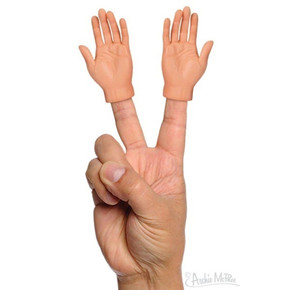 Archie McPhee PAIR OF FINGER HANDS - LIGHT SKIN TONE, Preowned, For Bundles Only
